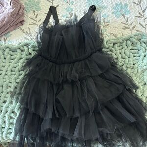 Stylish Black Tulle Dress